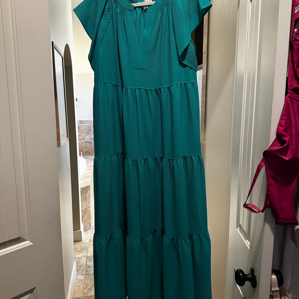 Teal Tiered Maxi Dress - Harper Rose
